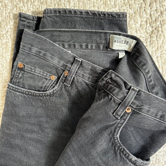 AGOLDE V Waist Baggy Jeans in Hitch Dark Wash - Picture 4 of 5